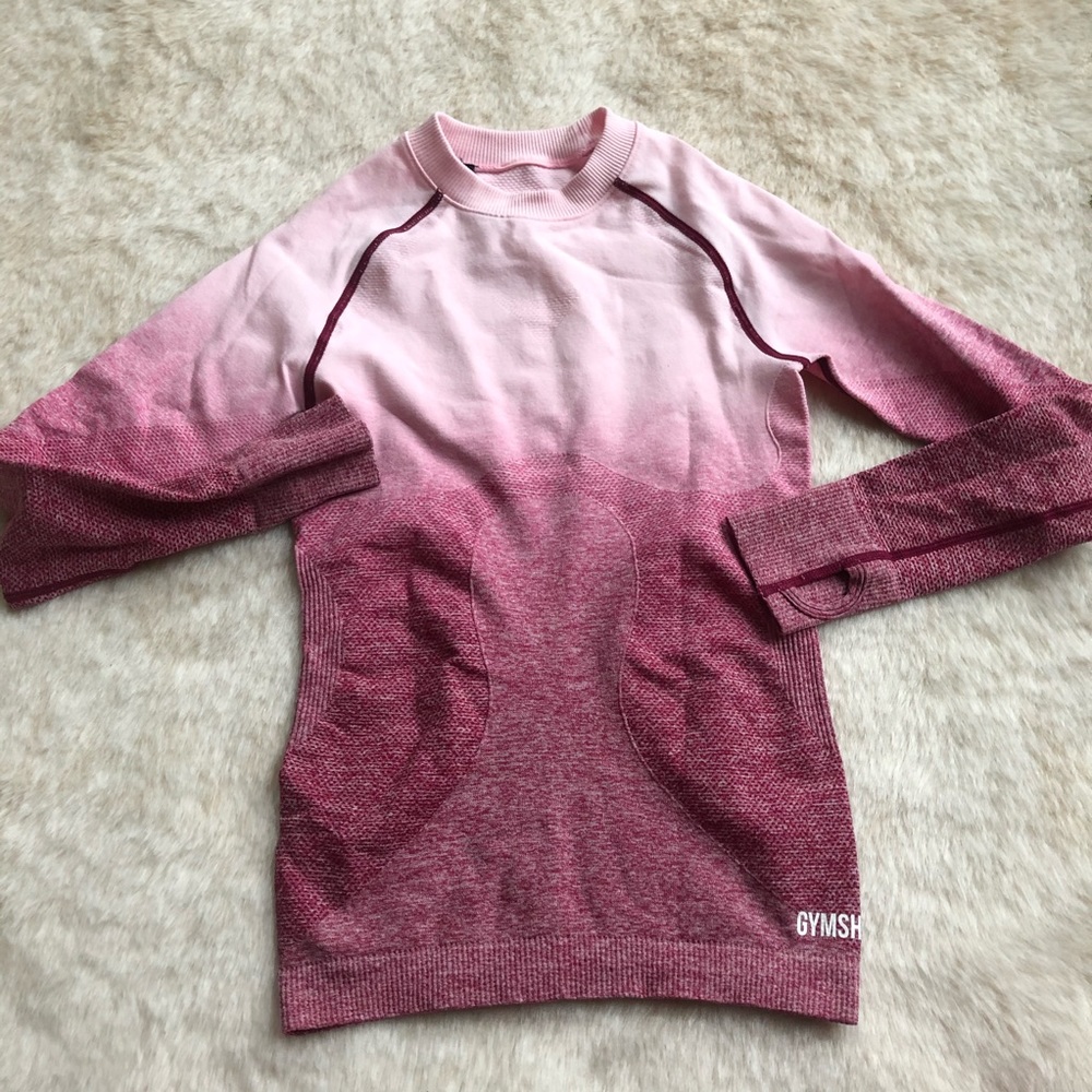 Gymshark pink ombré seamless workout long sleeve